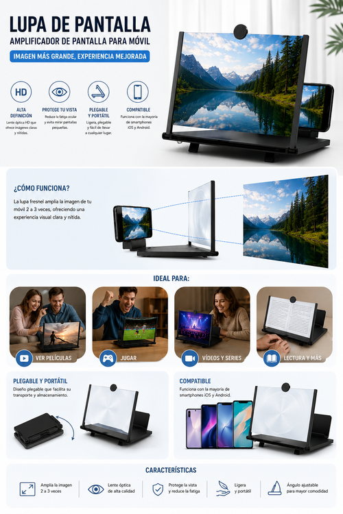 Amplificador de Pantalla para Móvil